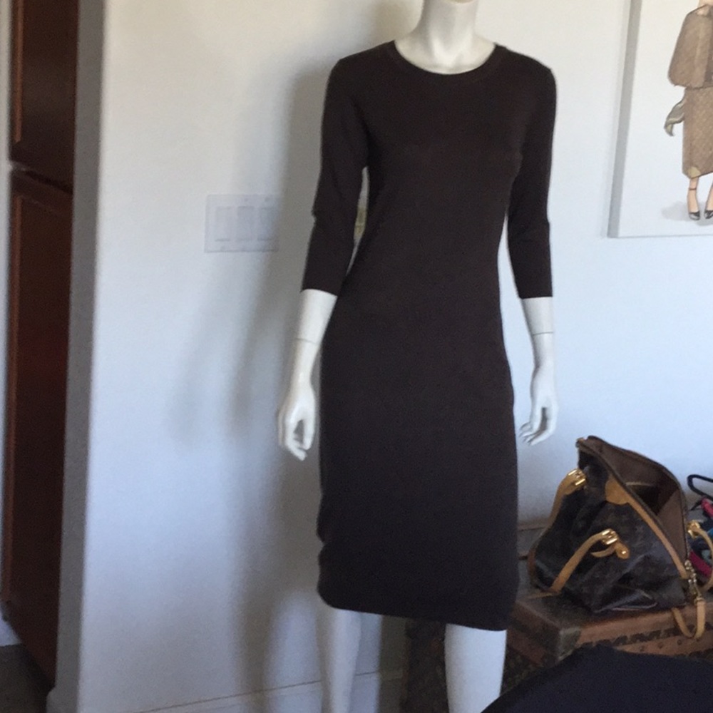 Zara basics brown knit dress